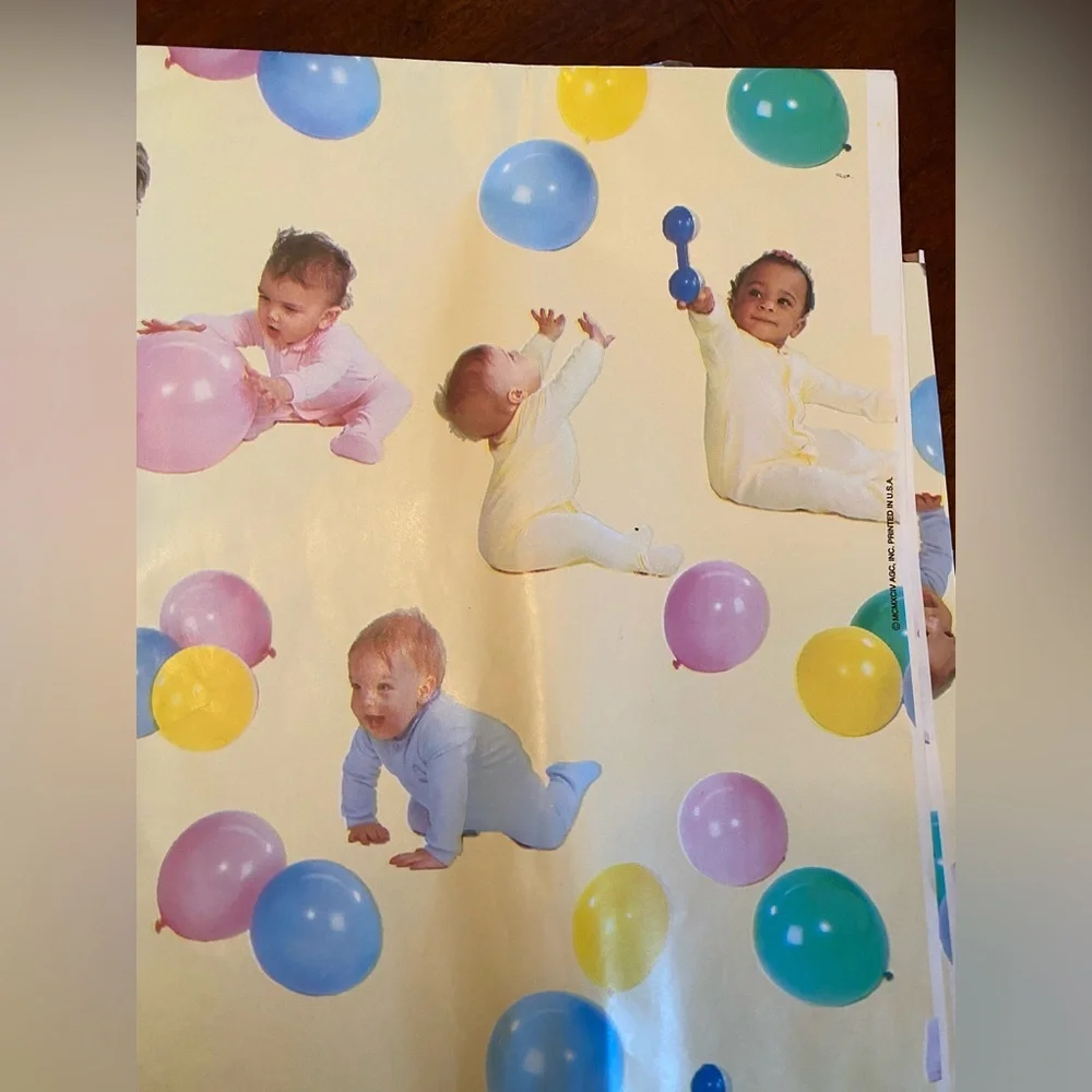 Vintage 1994 Baby Gift & Baby Shower Gift Wrap Forget Me Not American Greetings
